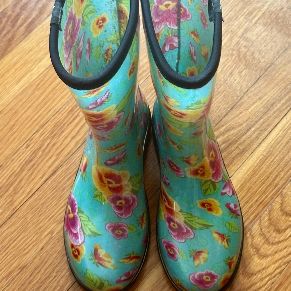 Sloggers Blue Floral Women's Rain Boots
